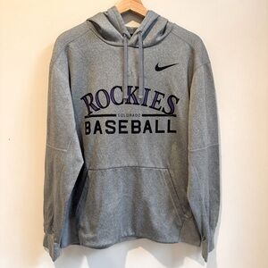 Vintage Grey Purple Nike Colorado Rockies Baseball Hoodie Sweatshirt Medium